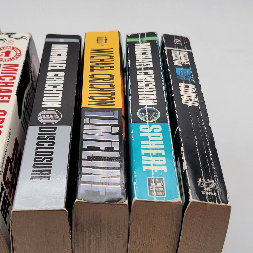 Michael Crichton Book Lot 6 Paperbacks Jurassic Park Sphere Congo Good - Picture 13 of 16